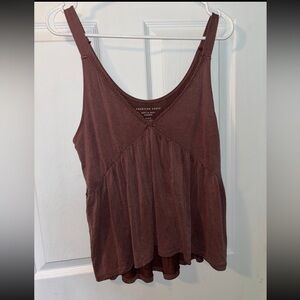 American Eagle Outfitters Mauve V Neck Flow Tank